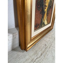 QUADRO MATERICO DESIGN Caizzi DIPINTO ACRILICO TELA Belgirate '83 RITRATTO DONNA