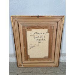 QUADRO MATERICO DESIGN Caizzi DIPINTO ACRILICO TELA Belgirate '83 RITRATTO DONNA