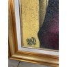 GRANDE QUADRO DESIGN Caizzi DIPINTO ACRILICO TELA Belgirate '85 RITRATTO DONNA