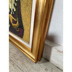 GRANDE QUADRO DESIGN Caizzi DIPINTO ACRILICO TELA Belgirate '85 RITRATTO DONNA