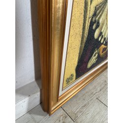 GRANDE QUADRO DESIGN Caizzi DIPINTO ACRILICO TELA Belgirate '85 RITRATTO DONNA