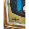 GRANDE QUADRO DESIGN Caizzi DIPINTO ACRILICO TELA Belgirate '85 NATURA MORTA