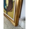 GRANDE QUADRO DESIGN Caizzi DIPINTO ACRILICO TELA Belgirate '85 NATURA MORTA