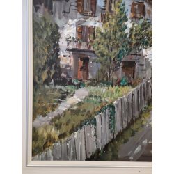 GRANDE QUADRO DIPINTO OLIO TELA D. Marianelli PAESAGGIO Entrèves COURMAYEUR '900