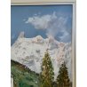 GRANDE QUADRO DIPINTO OLIO TELA D. Marianelli PAESAGGIO Entrèves COURMAYEUR '900