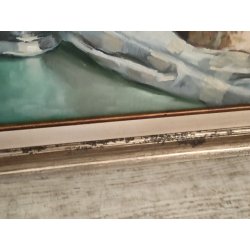 QUADRO DIPINTO OLIO TELA Francesco Rinone 1964 NATURA MORTA Vaso Fiori Statua