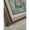 QUADRO DIPINTO OLIO TELA Francesco Rinone 1964 NATURA MORTA Vaso Fiori Statua