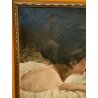 ANTICO QUADRO DIPINTO olio tela 1924 RITRATTO Mich. Colio BACIO l' Amore Materno