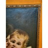 ANTICO QUADRO DIPINTO olio tela 1924 RITRATTO Mich. Colio BACIO l' Amore Materno