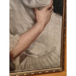 ANTICO QUADRO DIPINTO olio tela 1924 RITRATTO Mich. Colio BACIO l' Amore Materno
