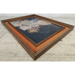 ANTICO QUADRO DIPINTO olio tela 1924 RITRATTO Mich. Colio BACIO l' Amore Materno
