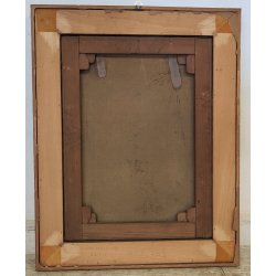 ANTICO QUADRO DIPINTO olio tela 1924 RITRATTO Mich. Colio BACIO l' Amore Materno