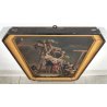 ANTICO QUADRO OLEOGRAFIA Deposizione di Cristo Croce STAMPA TELA Cornice Dorata