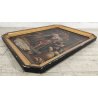ANTICO QUADRO OLEOGRAFIA Deposizione di Cristo Croce STAMPA TELA Cornice Dorata