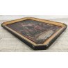 ANTICO QUADRO OLEOGRAFIA Deposizione di Cristo Croce STAMPA TELA Cornice Dorata