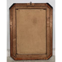 ANTICO QUADRO OLEOGRAFIA Deposizione di Cristo Croce STAMPA TELA Cornice Dorata