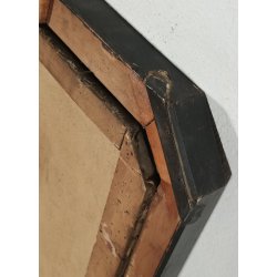 ANTICO QUADRO OLEOGRAFIA Deposizione di Cristo Croce STAMPA TELA Cornice Dorata