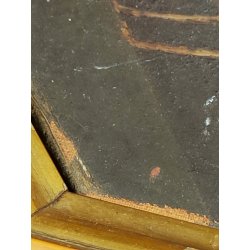 ANTICO QUADRO OLEOGRAFIA Deposizione di Cristo Croce STAMPA TELA Cornice Dorata