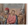 ANTICO DIPINTO RELIGIOSO XIX SEC olio tela Gesù al Cospetto di Caifa CORNICE ORO