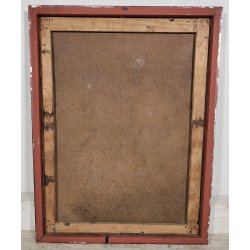 ANTICO DIPINTO RELIGIOSO XIX SEC olio tela Gesù al Cospetto di Caifa CORNICE ORO