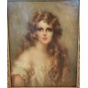 QUADRO DIPINTO OLIO TAVOLA G. Maldarelli RITRATTO DONNA '900 CORNICE BAROCCA