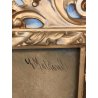 QUADRO DIPINTO OLIO TAVOLA G. Maldarelli RITRATTO DONNA '900 CORNICE BAROCCA