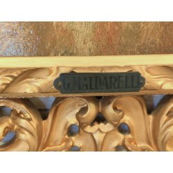 QUADRO DIPINTO OLIO TAVOLA G. Maldarelli RITRATTO DONNA '900 CORNICE BAROCCA