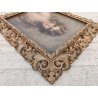 QUADRO DIPINTO OLIO TAVOLA G. Maldarelli RITRATTO DONNA '900 CORNICE BAROCCA