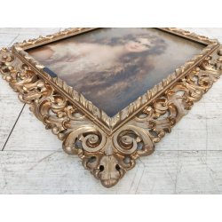 QUADRO DIPINTO OLIO TAVOLA G. Maldarelli RITRATTO DONNA '900 CORNICE BAROCCA