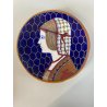 COPPIA PIATTO da POMPA MAIOLICA LUSTRO ORO  A. Rubboli Gualdo Tadino ø 20 cm '40