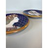 COPPIA PIATTO da POMPA MAIOLICA LUSTRO ORO  A. Rubboli Gualdo Tadino ø 20 cm '40