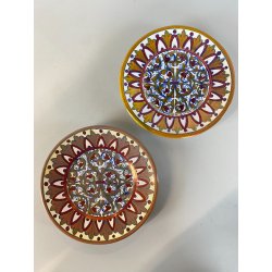 2 PIATTO PARATA MAIOLICA LUSTRO ORO A. Rubboli Gualdo Tadino INTEGRI ø17,5cm '40