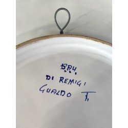 PIATTO PARATA MAIOLICA LUSTRO Gualdo Tadino B.A.U. G. Marini PROFILO GUERRIERO