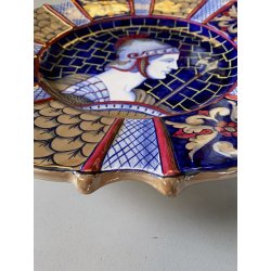 PIATTO PARATA MAIOLICA LUSTRO Gualdo Tadino B.A.U. G. Marini PROFILO GUERRIERO