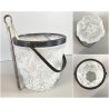 SECCHIELLO GHIACCIO VETRO Art Decò CRAKED ICE EFFECT ATTR. WMF + PINZE ARGENTATE