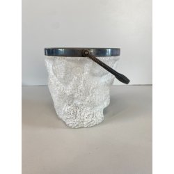 SECCHIELLO GHIACCIO VETRO Art Decò CRAKED ICE EFFECT ATTR. WMF + PINZE ARGENTATE