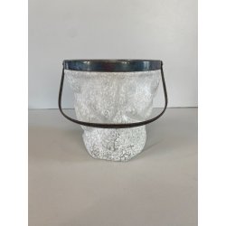 SECCHIELLO GHIACCIO VETRO Art Decò CRAKED ICE EFFECT ATTR. WMF + PINZE ARGENTATE