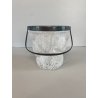 SECCHIELLO GHIACCIO VETRO Art Decò CRAKED ICE EFFECT ATTR. WMF + PINZE ARGENTATE