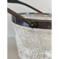SECCHIELLO GHIACCIO VETRO Art Decò CRAKED ICE EFFECT ATTR. WMF + PINZE ARGENTATE