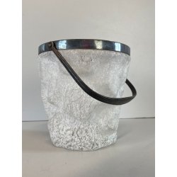 SECCHIELLO GHIACCIO VETRO Art Decò CRAKED ICE EFFECT ATTR. WMF + PINZE ARGENTATE