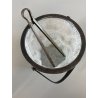 SECCHIELLO GHIACCIO VETRO Art Decò CRAKED ICE EFFECT ATTR. WMF + PINZE ARGENTATE