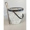 SECCHIELLO GHIACCIO VETRO Art Decò CRAKED ICE EFFECT ATTR. WMF + PINZE ARGENTATE