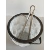 SECCHIELLO GHIACCIO VETRO Art Decò CRAKED ICE EFFECT ATTR. WMF + PINZE ARGENTATE