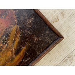 GRANDE ANTICO DIPINTO OLIO NATURA MORTA CACCIAGIONE FAGIANO LEPRE FRUTTA AUTUNNO
