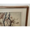 QUADRO DIPINTO OLIO TELA Artino Giroldi 1964 PAESAGGIO Bosco Laghetto TRAMONTO