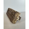 ANTICO TIMBRO TESSILE BLOCCO STAMPA RAME TAMPONE INCHIOSTRO FIORI 19x17cm '900