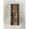 ANTICO TIMBRO TESSILE BLOCCO STAMPA RAME TAMPONE INCHIOSTRO FIORI 19x17cm '900