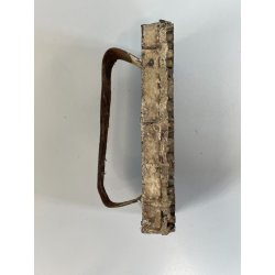ANTICO TIMBRO TESSILE BLOCCO STAMPA RAME TAMPONE INCHIOSTRO FIORI 19x17cm '900