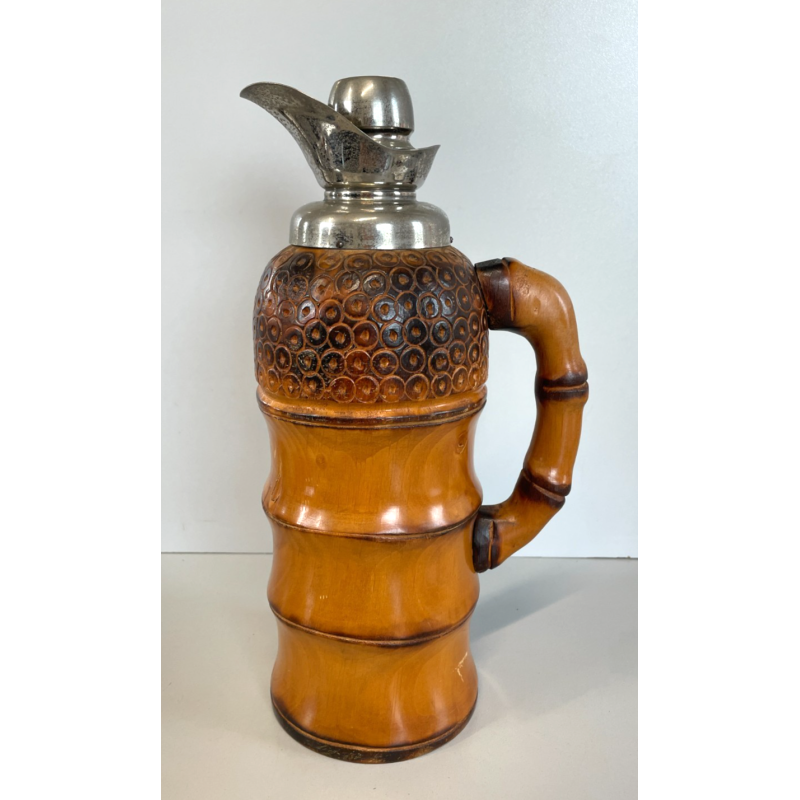 VINTAGE CARAFFA Cocktail THERMOS BROCCA DESIGN Aldo Tura Macabo ANNI 50 LEGNO