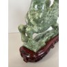 ANTICA SCULTURA ASIATICA CAVALLO IN PIETRA GIADA VERDE PEGASO ALI BASE HORSE